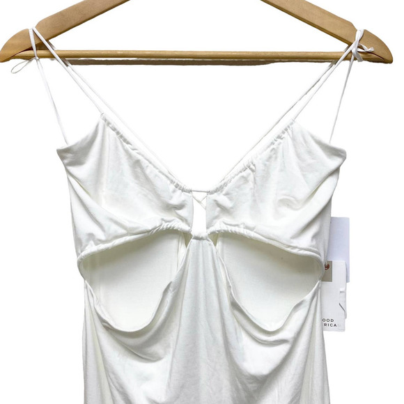 Good American Cutout Keyhole Midi Dress Size 4 XL White Knit Bodycon - Picture 2 of 15